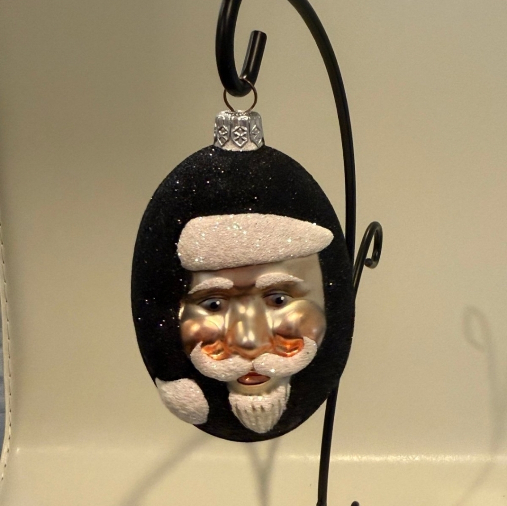 Retired 1999 Patricia Breen Jelly Bean Santa Black Glitter